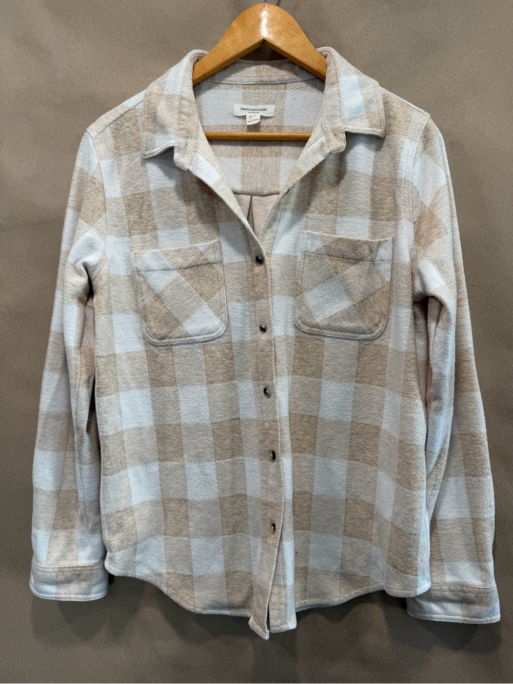 beachlunchlounge Beige & Cream Checkered Button-Up Shirt
